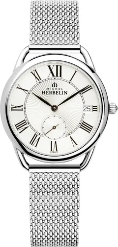 HERBELIN EQUINOXE Damenuhr mit Saphirglas 18397AP08B - Elegante Armbanduhr für Damen, ausgestattet mit gewölbtem, entspiegelt Saphirglas und Datumsanzeige. Perfekt für jeden Anlass!
