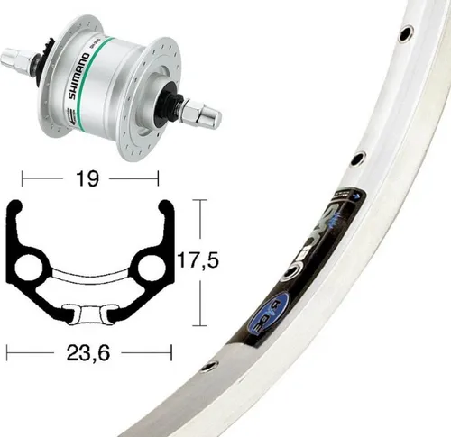 Zoll Vorderrad Laufrad mit Nabendynamo 28