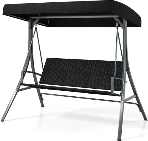 Costway Hollywoodschaukel 3-Sitzer mit Sonnendach