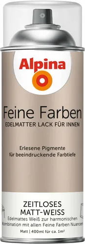 Alpina Feine Farben Sprühlack Zeitloses Matt-Weiss edelmatt 400ml