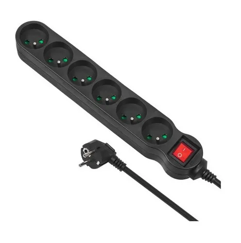 Maclean MCE225 Verlängerungskabel 1,5 m 6 AC-Ausgänge Drinnen Schw 5902211110705