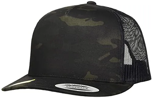 Flexfit Yupoong Unisex Multicam Trucker Cap, Black, one Size
