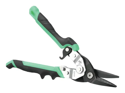 Stanley Blechschere FATMAX Ergo FMHT73557-0 - Blechschere für Rechts- und Linkschnitte, mit praktischen Markierungen auf den Schneiden für präzises Arbeiten ohne Messen. Ideal für Blech, Edelstahl und mehr, mit ergonomischem Griff für weniger Ermüdung.