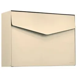 MEFA Briefkasten Stahl pulverbeschichtet Elfenbein 430x312x110 mm - Hochwertiger Stahlbriefkasten in eleganter Elfenbeinfarbe, wetterfest und ideal für den Außenbereich.