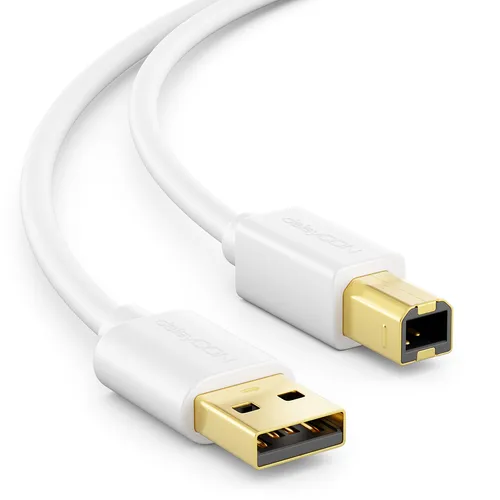 0,5m USB Kabel Druckerkabel Scanner Kabel USB 2.0 A-Stecker zu B-Stecker Weiß