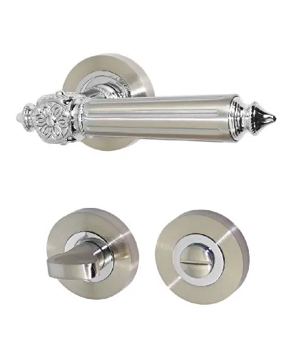 Türbeschlag 1624-A R WC Antik Optik - Elegante Türdrücker in Antik Optik für Innentüren, mit Hochhaltefeder und stützendem Nocken für langlebige Nutzung. Ideal für stilvolle Wohnräume.