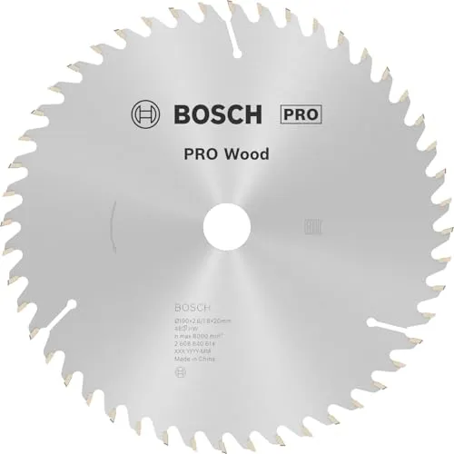 Bosch PRO Wood Kreissägeblatt 190 mm - Kreissägeblatt für Akku-Handkreissägen, hält bis zu 1,3x länger als Eco for Wood, ideal für Schreiner und Holzarbeiter mit hoher Lebensdauer