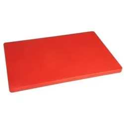 Hygiplas Low Density Chopping Board Red 600x450x20mm - Hackbretter, rot für rohes Fleisch, Maße 600 x 450 x 20 mm, mit Farbkodierung zur Vermeidung von Kreuzkontamination, hergestellt aus Weich-Polyethylen (LDPE) für hohe Flexibilität.
