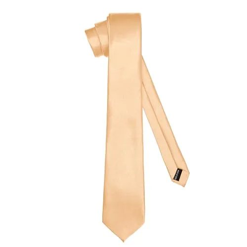 Ladeheid Klassische Herren Krawatte, glänzend, Perfekt für Büro & Festlichkeiten, Vielfältige Farben - Ideal für Geschäftsmeetings, Hochzeiten TMS-8 (150cm x 8cm, Kupfer)