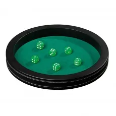 Philos-Spiele Würfelbrett, groß - Kunstleder 3203, elegantes Design mit Filzoberfläche und 6 Pearleffekt-Würfeln für unvergessliche Spielabende