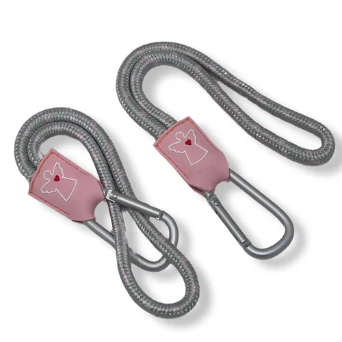 2er Set Kinderwagen Haken Karabinerhaken für Wickeltasche Wickelrucksack Rosa