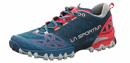 LA SPORTIVA W Bushido II - Technischer Damen Berglaufschuh in Blau-Pink, Größe EU 39.5 - Hochwertiger Damen Berglaufschuh für Bergsteigen, Trekking und Urban Outdoor, ausgestattet mit FriXion-Sohle für optimalen Grip und Komfort.
