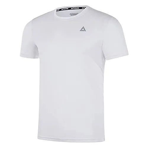 Airtracks Herren Funktions Laufshirt Kurzarm Comfort Line Running T-Shirt Trainingsshirt für Männer Funktionsshirt Sportshirt Fitness Kurzarmshirt S M L XL XXL 3XL 4XL - Weiss - L