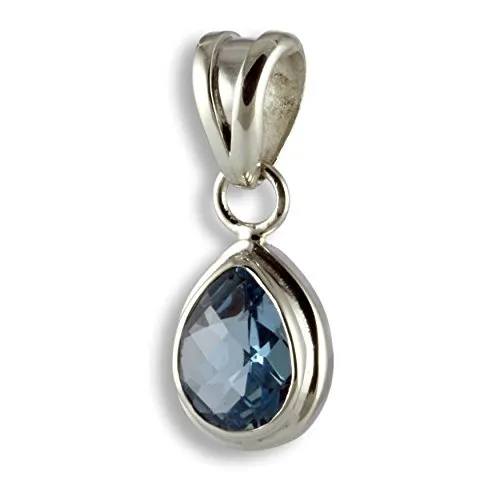 Island Piercings Edler 925er Silber Anhänger Blauer Topas Blautopas Handarbeit PS511