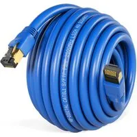 HB-DIGITAL CAT 8 LAN Kabel 2500 cm - Kategorie: Kabel, 40Gbps Datenübertragung und doppelte Abschirmung für maximale Signalstabilität und Geschwindigkeit.