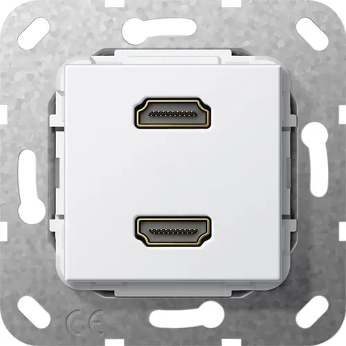 Gira 567103 HDMI 2fach Gender Changer - HDMI 2-fach Kupplung für Unterputzmontage, bruchsicher und ideal für moderne Elektroinstallationen.