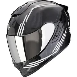 Scorpion Exo-1400 Evo 2 Carbon Air Reika Helm, schwarz-weiss, Größe 2XL - Motorradhelm mit hochmoderner TCT Ultra-Schale und optimiertem Belüftungssystem für maximalen Luftstrom und verbesserte Nebelfreiheit.