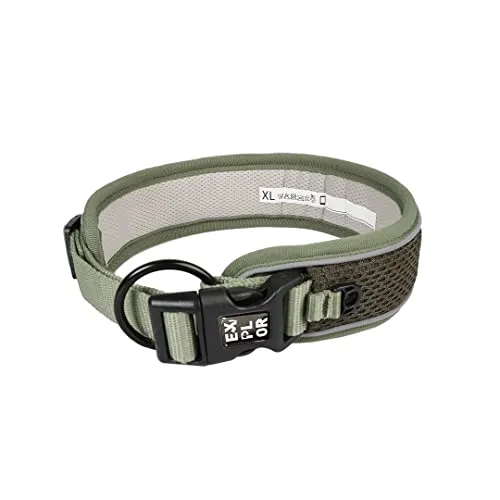 duvoplus, Halsband mit reflektierenden Nähbändern, Ultimate Fit Comfy Control, Größe S – 34-38 cm Undercover Green, für Hunde, strapazierfähige und schnell trocknende Materialien