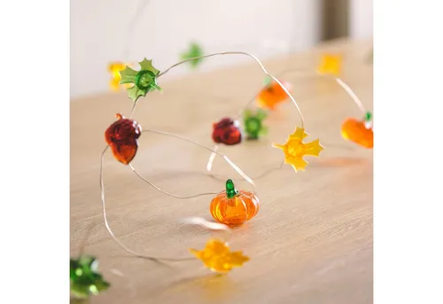 Lights4fun LED-Lichterkette 30er Lichterkette Herbstfarben