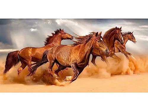 HUBDECO Schutzunterlage für den Schreibtisch - Pferde im Galopp - Mauspad 90x45cm, langlebig, hitzebeständig und wasserfest - schützt Ihren Schreibtisch vor Kratzern und Schäden und ist ideal für Allergiker.