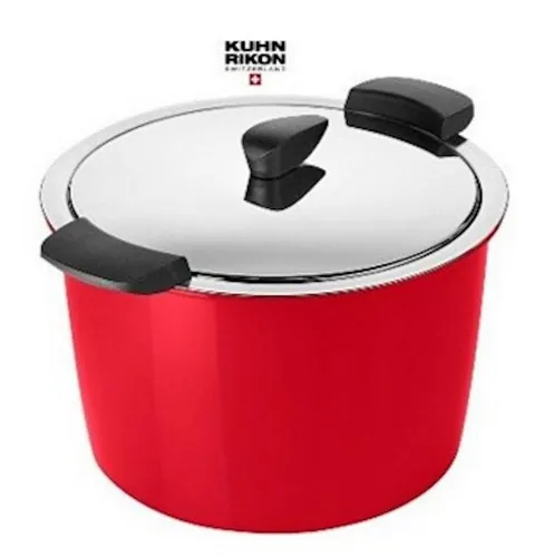 KUHN RIKON HOTPAN Kochtopf 5,0 L in Rot - Kochtopf in Rot mit 5,0 L Volumen - Ideal zum energiesparenden Garen ohne Überkochen, hält Speisen bis zu 2 Stunden warm und schont Vitamine und Aromen.
