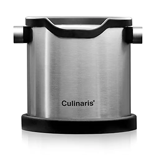 Culinaris Espresso Abschlagbehälter Coffee Knock Box Edelstahl Abschlagbox Abklopfbehälter Kaffeemaschinenzubehör (Edelstahl)
