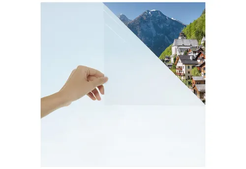 Blumtal Fensterfolie mit Milchglas-Effekt für Privatsphäre, Fensterfolie selbsthaftend, blickdicht, zuschneidbar, UV-Schutz bei Fenstern, Duschkabinen und Co.