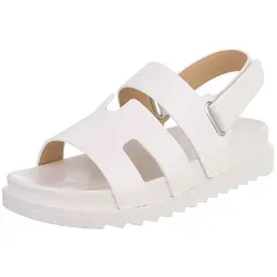 Ital-Design Bequeme Damen Sandalen mit verstellbarem Riemen (91512328) Keilabsatz in Weiß - Stylische Keilsandaletten mit verstellbarem Riemen für optimalen Tragekomfort. Ideal für entspannte Sommertage und vielseitig kombinierbar zu Jeans, Shorts oder Kleidern.