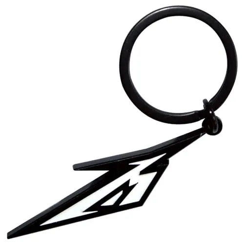 Rock Off officially licensed products Metallica Schwarz And Weiß M Logo Schlüsselring Keychain One Size