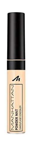 Manhattan Powder Mat Camouflage Concealer, 090 Very Fair, Mattierender Creme-Concealer mit Applikator gegen Augenringe und Hautunreinheiten, 1 x 7ml
