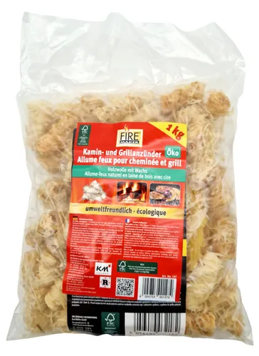 Anzünder 1 kg Kaminanzünder Holzwolle Grillanzünder Feueranzünder