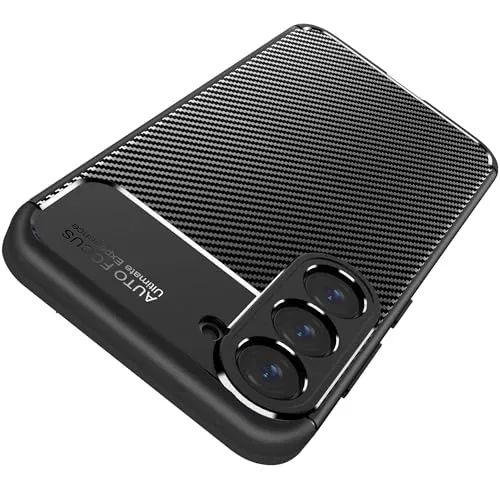 AVANA Hülle für Samsung Galaxy S24 Schutzhülle Flexibles Slim Case Schwarz Schutz Silikon TPU Schale Kratzfest Handyhülle Bumper Cover Carbon Optik