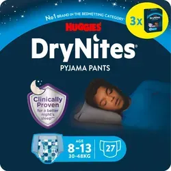 Huggies DryNites Windeln Windelhosen Jungen 8-13 J. (30-48 kg) Monatspack 27 St.