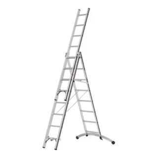 Hymer Mehrzweckleiter mit Smart-Base®, 3x8 Sprossen - Leiter für vielseitige Anwendungen: Anlege-, Schiebe- oder Stehleiter. Mit innovativer Smart-Base® zur Anpassung an Bodenunebenheiten bis 120 mm für sicheren Stand.