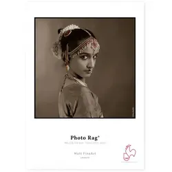 Hahnemühle Inkjet-Papier Photo Rag FineArt A4, 308 g/m² - Druckerpapiere aus 100%-Baumwolle für brillante FineArt Drucke. Einseitig matt beschichtet, bietet hohe Kontraste und exzellente Detailschärfe für beeindruckende Bildtiefe.
