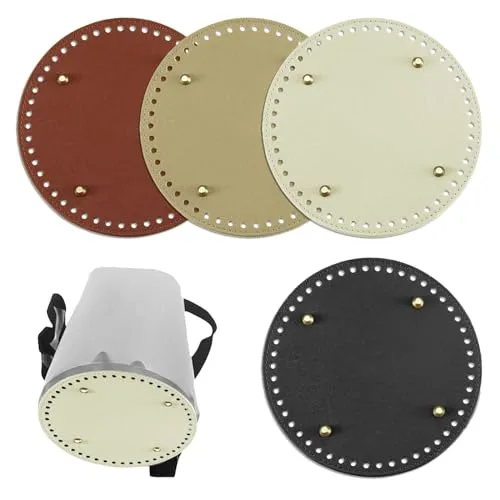 Realand Runde große Geldbörsenhose zum Häkeln, mit Löchern für selbstgemachte Taschenformer, Ledergeldbörsen, Häkelkorbhose für Häkelbasis, 4 Stück