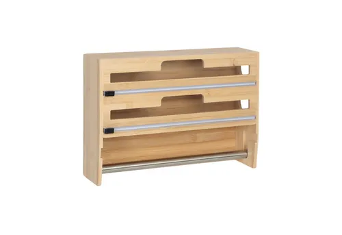 Wandrollenhalter 3 in 1 aus Bambus mit Folienschneider