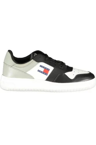 Tommy Jeans Herren Cupsole Sneaker, Mehrfarbig (Faded Willow/Black), 40 - Herren-Sneaker mit hochwertigem Leder-Obermaterial für optimalen Tragekomfort und stilvolles Design, ideal für jeden Anlass.
