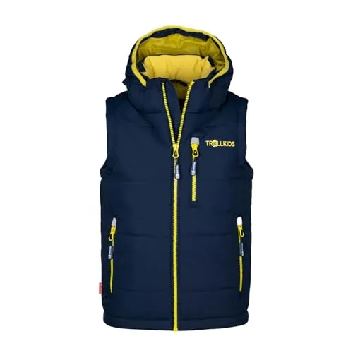 Trollkids Kids Narvik Vest XT 176, navy/hazy yellow von TROLLKIDS