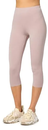 Merry Style Damen Leggings 3/4 Capri Leggings aus Viskose MS10-144 (Caffelatte, S)