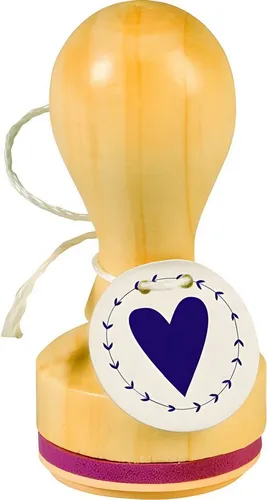 Heyda Stempel HEYDA 211803040 Stempel Herz mit Ranke Holz matt lackiert