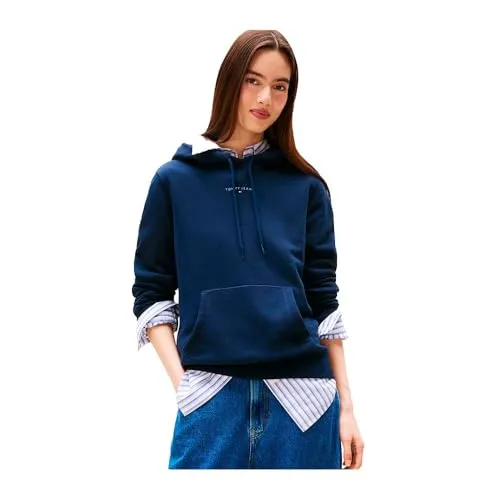 Tommy Jeans Damen Tjw Reg Linear Hoodie EXT Dw0Dw21963 Kapuzenpullover, Blue (Dark Night Navy), M