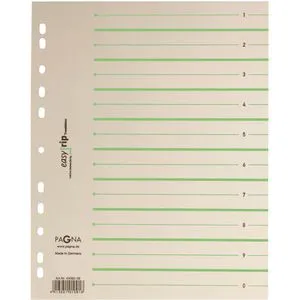 Pagna Trennblätter Easy Rip, mit Perforation, A4, chamois / grün, 225g/m² Karton, 100 Stück