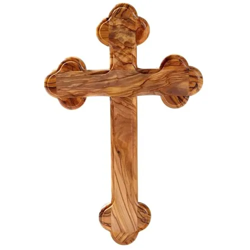 Kassis Dekoobjekt Kreuz aus Olivenholz - Handgemacht aus Bethlehem - Deko-Objekte: Ein einzigartiges, umweltfreundliches Wandkreuz aus nachhaltigem Olivenholz, perfekt als Geschenk für religiöse Anlässe und für eine spirituelle Atmosphäre in Ihrem Zuhause.