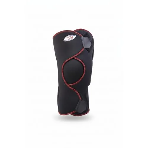 TSM Sportbandage Kniebandage Pro, offen mit Patellaaussparung und Noppen, Schwarz, M, 5174