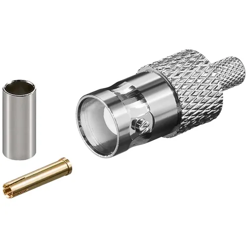 BNC-Buchse 50 Ohm Crimpversion für RG58U-Kabel Kupplung von Goobay