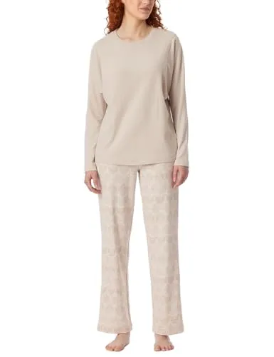 Schiesser Damen Schlafanzug Set lang extra warm - Schlafanzüge für Damen, extra warm und ideal für kalte Nächte, aus hochwertiger Selected Premium Qualität