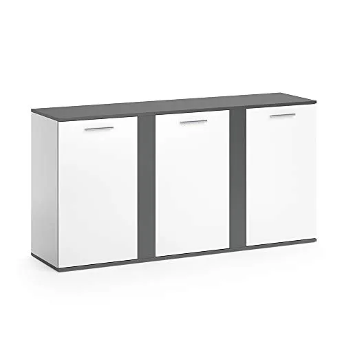 Vicco Highboard Novelli, Weiß/Anthrazit, 155 x 80 cm von Vicco