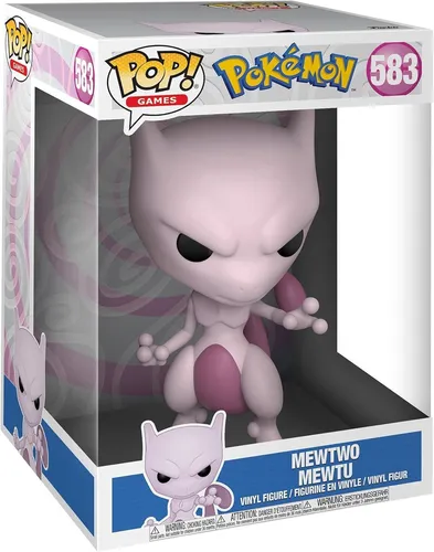 Funko Pop! Jumbo - POKEMON - MEWTWO (EMEA) Figur - Sammelfigur von MEWTWO (EMEA) im Jumbo-Format, perfekt für echte Pokémon-Fans und Sammler.