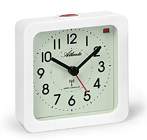 Atlanta Wecker, Kunststoff, Creme metallic, 9,5 x 9,5 cm